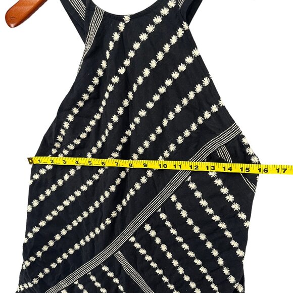 Free People Juni Mini Dress Black White Sleeveless Open Back Adjustable Size S - Picture 9 of 13